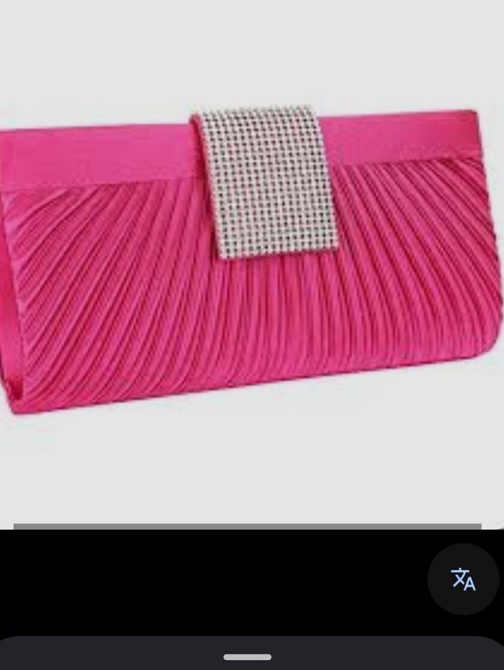 Source Unknown Hot Pink Pleated Evening Clutch with Rhinestone Tab